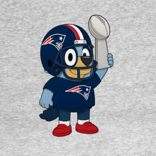 Bluey Football Player New England Patriots American Football Lovers Baseball T-Shirt