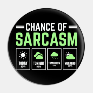 Chance of Sarcasm Forecast Funny Weather Humor Quote Pin