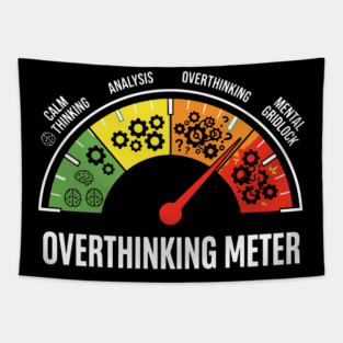 Overthinking Meter Funny Anxiety Brain Overload Gauge Design Tapestry