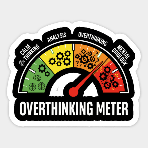 Overthinking Meter Funny Anxiety Brain Overload Gauge Design Magnet by UrbanLifeApparel