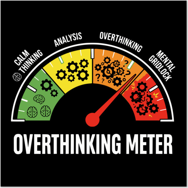 Overthinking Meter Funny Anxiety Brain Overload Gauge Design Wall Art by UrbanLifeApparel