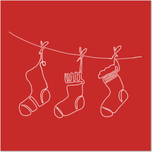 Abstract Christmas Stockings Posters and Art