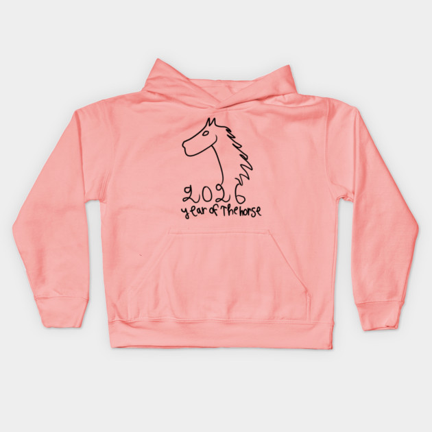 Year of the Horse 2026 - Chinese Zodiac Celebration Kids Hoodie by Creatifly Graphic Tees