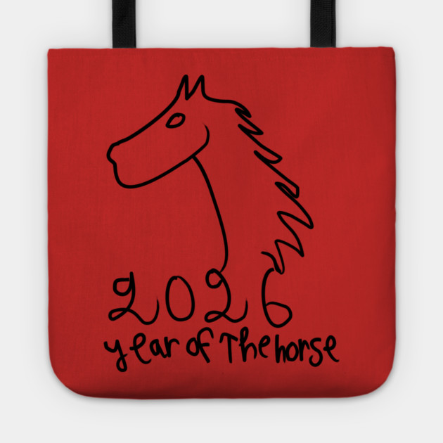 Year of the Horse 2026 - Chinese Zodiac Celebration Tote by Creatifly Graphic Tees