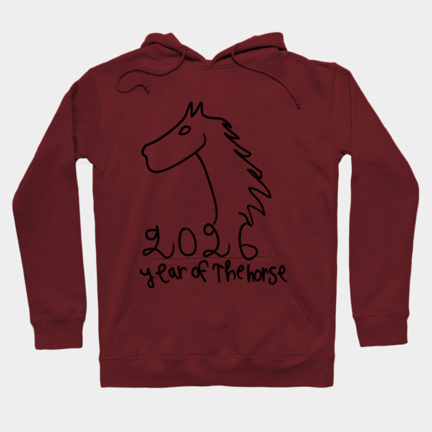 Year of the Horse 2026 - Chinese Zodiac Celebration Hoodie by Creatifly Graphic Tees