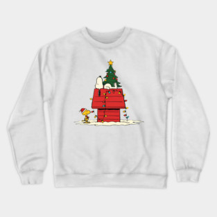 Snoopy and Woodstock Christmas House Lights Crewneck Sweatshirt