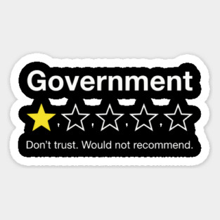 Government One Star Review – Funny Distrust Sarcasm Rating Magnet