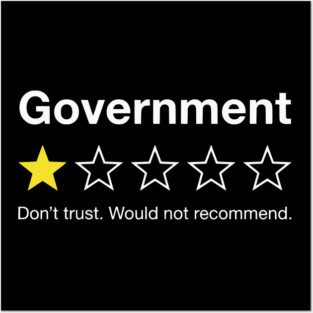 Government One Star Review – Funny Distrust Sarcasm Rating Posters and Art