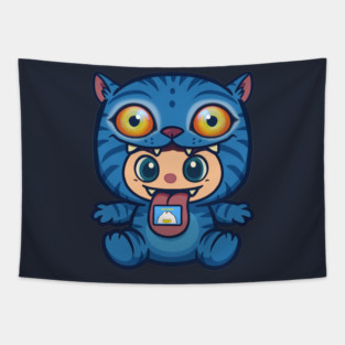 Derpy tiger Labubu Tapestry