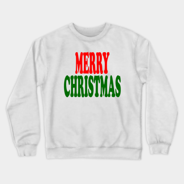 Merry Christmas Red and Green Crewneck Sweatshirt by Creatifly Graphic Tees