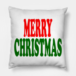 Merry Christmas Red and Green Pillow