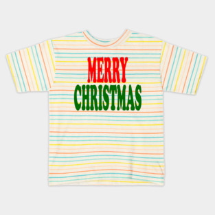 Merry Christmas Red and Green Kids T-Shirt