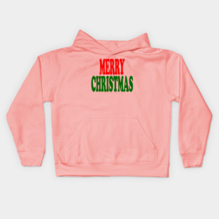 Merry Christmas Red and Green Kids Hoodie