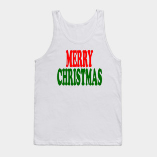 Merry Christmas Red and Green Tank Top