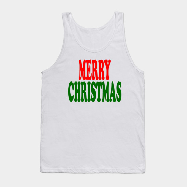 Merry Christmas Red and Green Tank Top by Creatifly Graphic Tees
