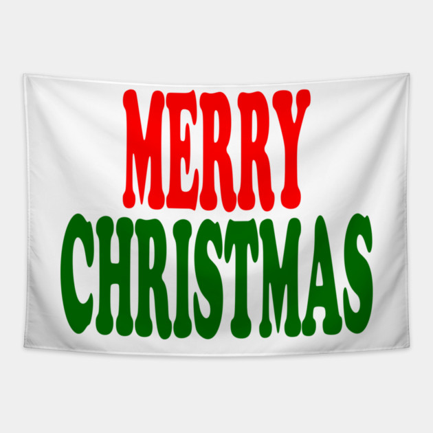 Merry Christmas Red and Green Tapestry by Creatifly Graphic Tees
