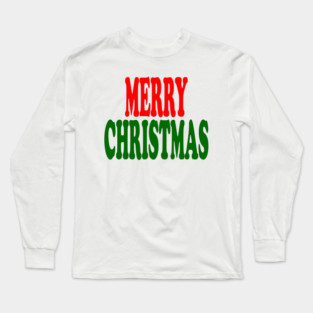 Merry Christmas Red and Green Long Sleeve T-Shirt