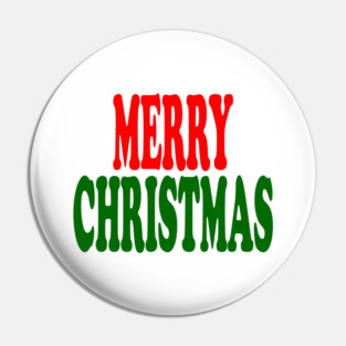 Merry Christmas Red and Green Pin