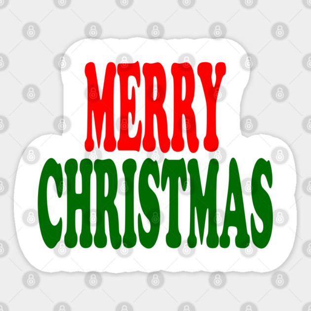 Merry Christmas Red and Green Sticker by Creatifly Graphic Tees