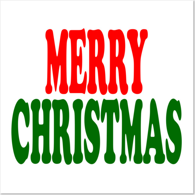 Merry Christmas Red and Green Wall Art by Creatifly Graphic Tees