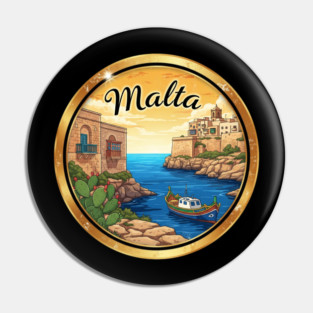 Malta Travel Vintage Badge Pin