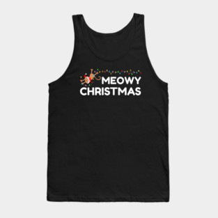Playful Cat Christmas Lights – Meowy Christmas Fun Tank Top