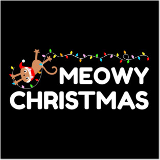 Playful Cat Christmas Lights – Meowy Christmas Fun Posters and Art