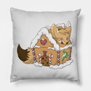 Gingerbread Fennec Fox Pillow