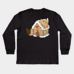 Gingerbread Fennec Fox Kids Long Sleeve T-Shirt