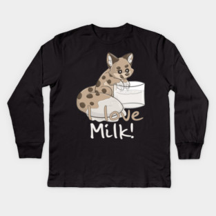 I love Milk! - Cookie Fox Kids Long Sleeve T-Shirt