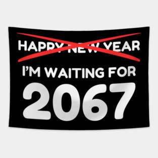 Waiting for 2067 New Year Countdown Tapestry