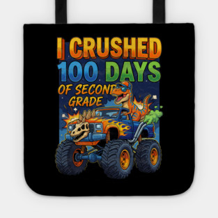 I Crushed 100 Days of Second Grade Dinosaur Tote