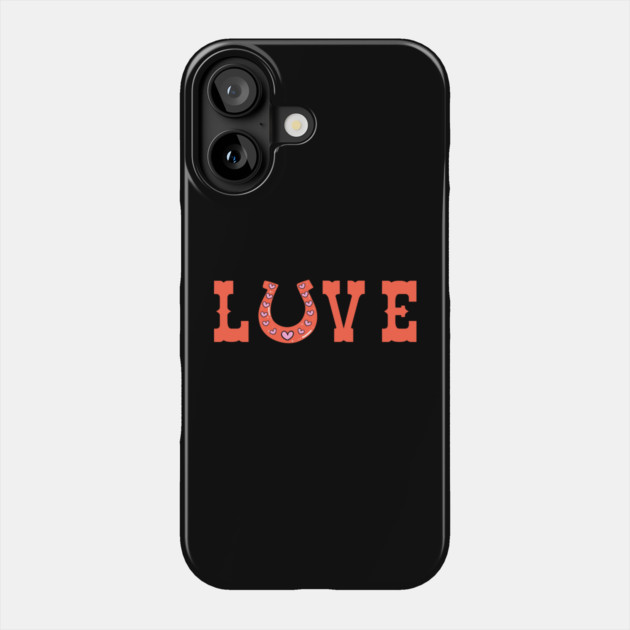 Love Horseshoe with Hearts for Valentine’s Day Phone Case by Creatifly Graphic Tees