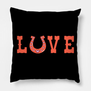 Love Horseshoe with Hearts for Valentine’s Day Pillow