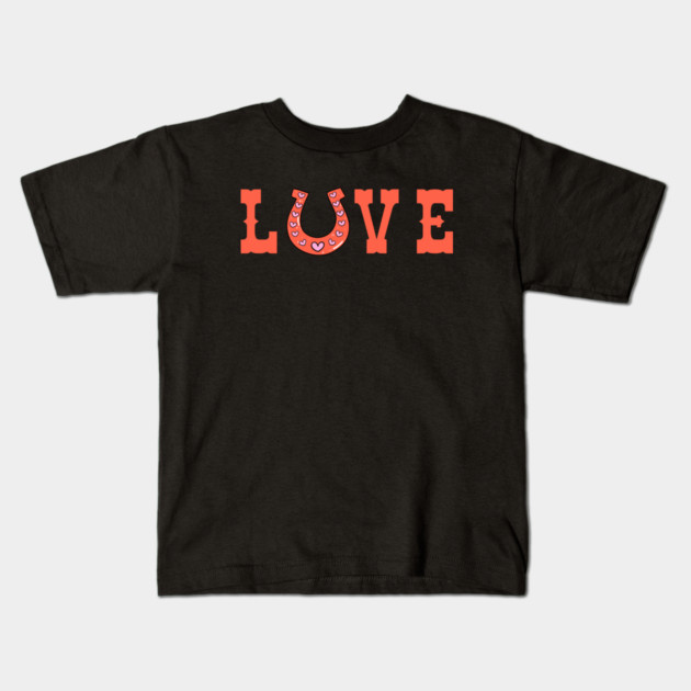 Love Horseshoe with Hearts for Valentine’s Day Kids T-Shirt by Creatifly Graphic Tees