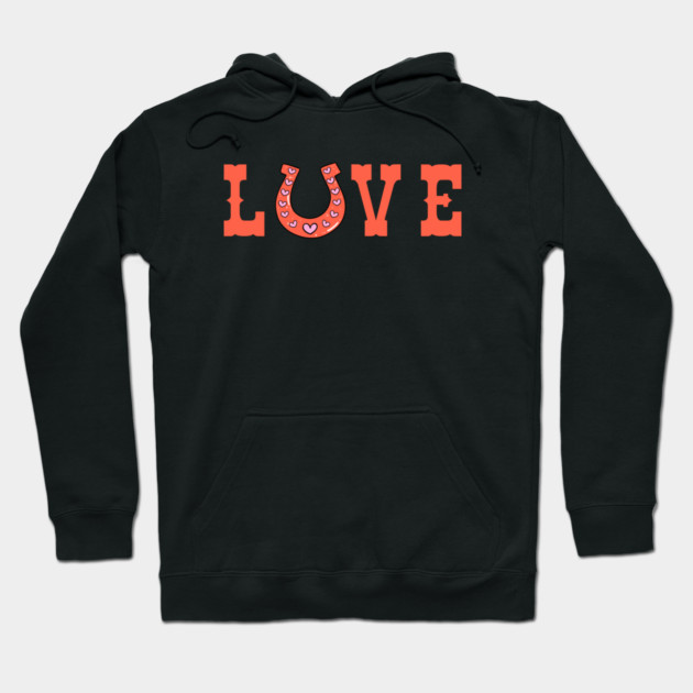 Love Horseshoe with Hearts for Valentine’s Day Hoodie by Creatifly Graphic Tees