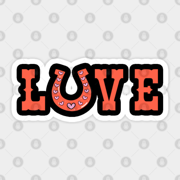 Love Horseshoe with Hearts for Valentine’s Day Sticker by Creatifly Graphic Tees