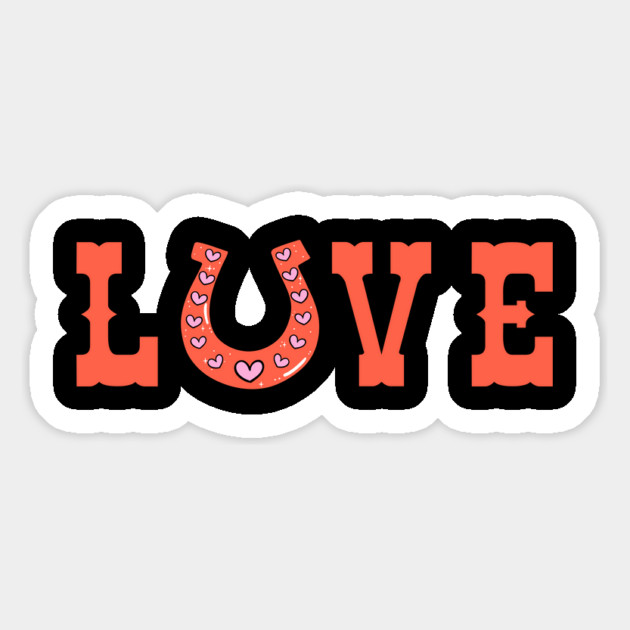 Love Horseshoe with Hearts for Valentine’s Day Magnet by Creatifly Graphic Tees