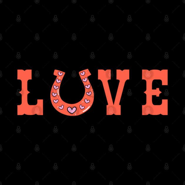 Love Horseshoe with Hearts for Valentine’s Day by Creatifly Graphic Tees