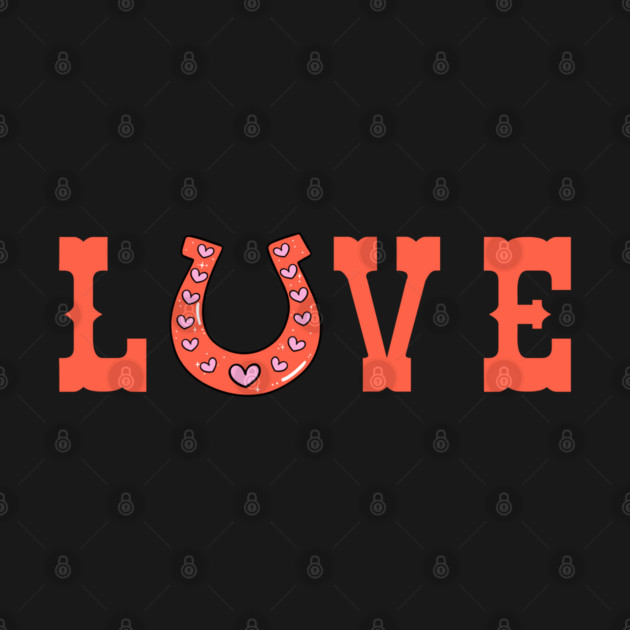 Love Horseshoe with Hearts for Valentine’s Day by Creatifly Graphic Tees