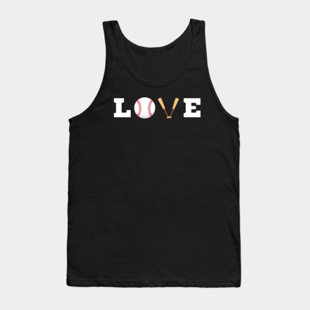 Love Baseball with Bat and Ball For Valentine's Day Tank Top by Creatifly Graphic Tees