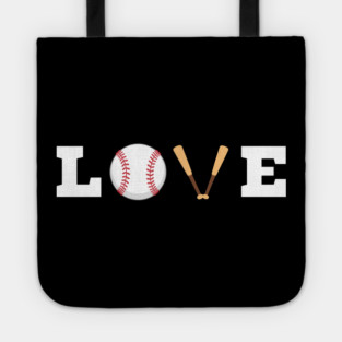 Love Baseball with Bat and Ball For Valentine's Day Tote