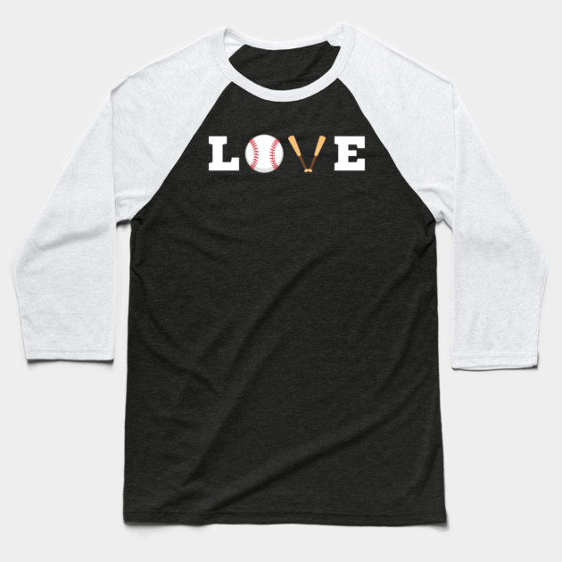 Love Baseball with Bat and Ball For Valentine's Day Baseball T-Shirt by Creatifly Graphic Tees