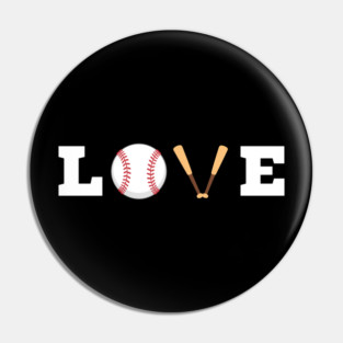 Love Baseball with Bat and Ball For Valentine's Day Pin