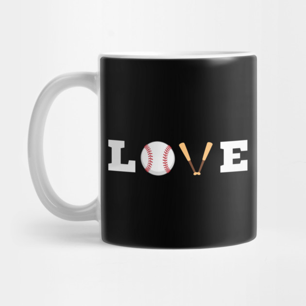Love Baseball with Bat and Ball For Valentine's Day by Creatifly Graphic Tees