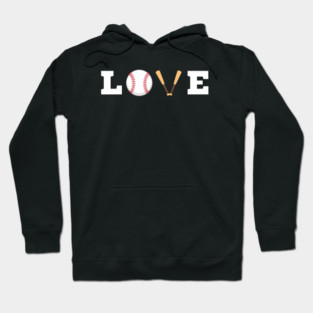 Love Baseball with Bat and Ball For Valentine's Day Hoodie