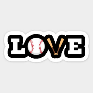 Love Baseball with Bat and Ball For Valentine's Day Magnet