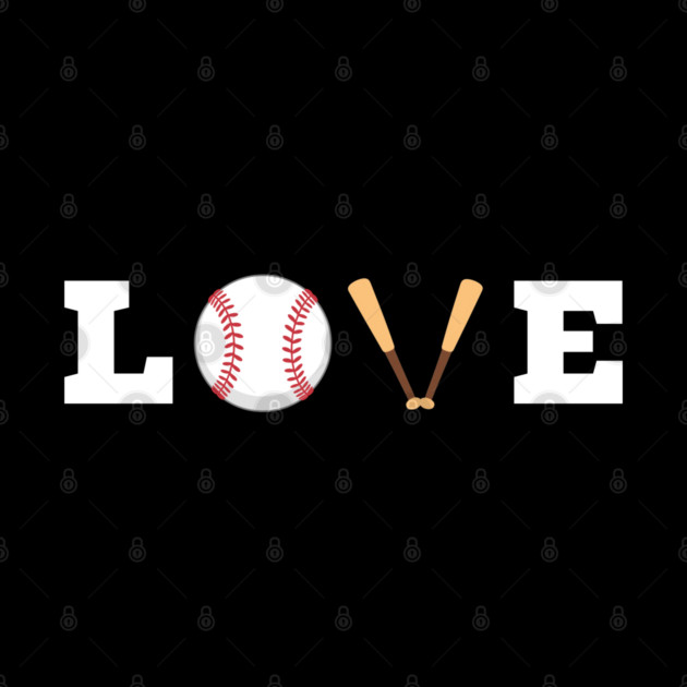 Love Baseball with Bat and Ball For Valentine's Day by Creatifly Graphic Tees