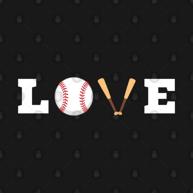 Love Baseball with Bat and Ball For Valentine's Day by Creatifly Graphic Tees