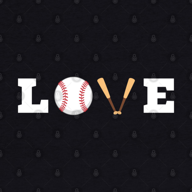 Love Baseball with Bat and Ball For Valentine's Day by Creatifly Graphic Tees